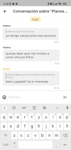 Chatea y prepárate para salir